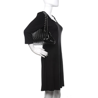 Chanel Patent Quilted Medium Just Mademoiselle Bowling Bag Black 2 of 10