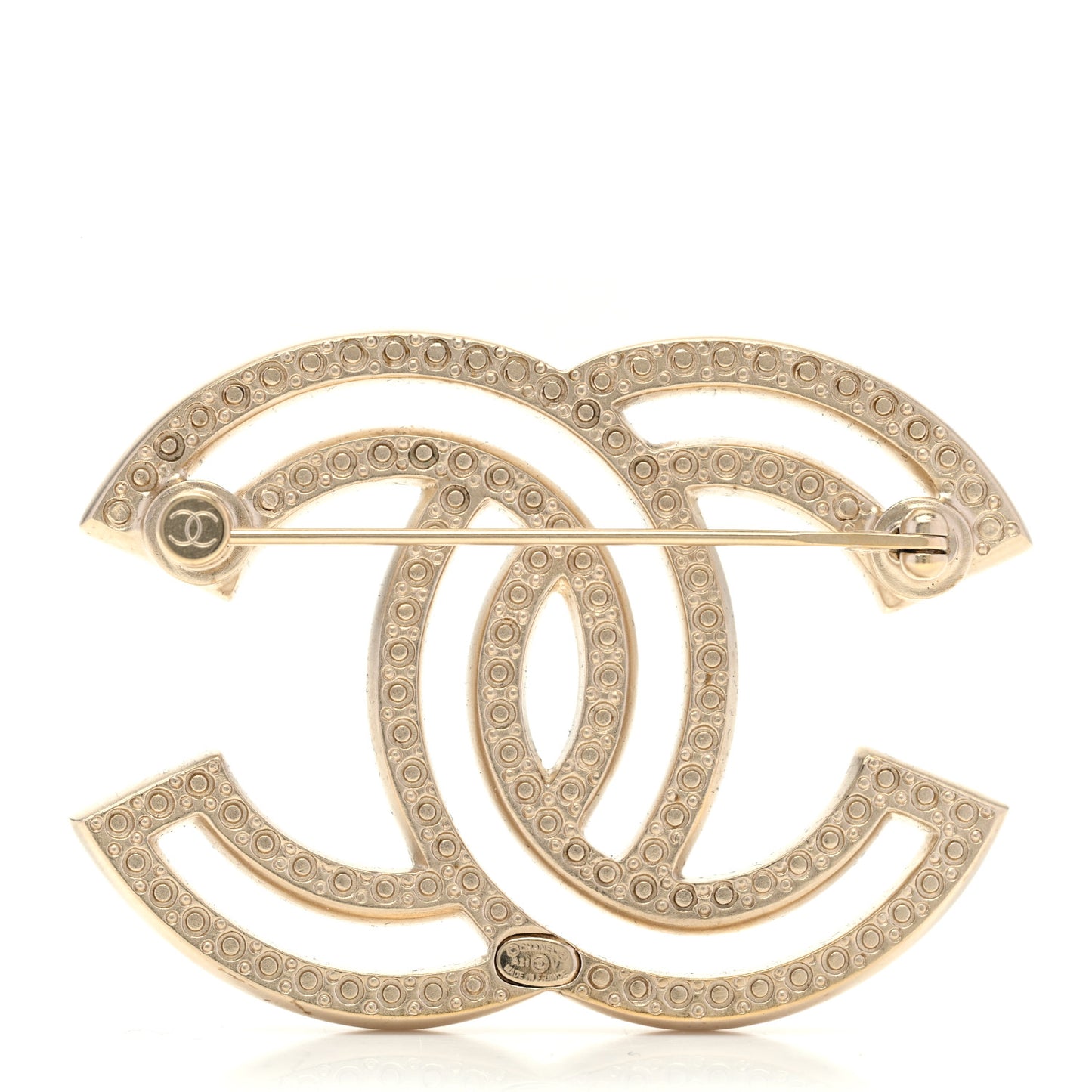 Crystal CC Brooch Light Gold