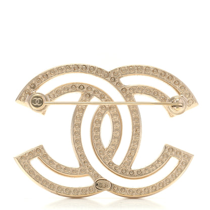 Chanel Crystal CC Brooch Light Gold 3 of 5