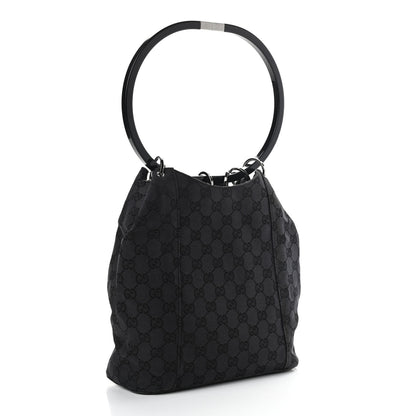 Gucci Monogram Loop Bucket Tote Black 3 of 11
