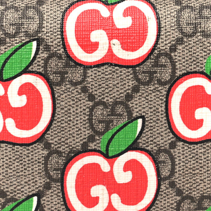Gucci GG Supreme Monogram Apple Card Case Wallet Beige Multicolor Lobster Red 9 of 11