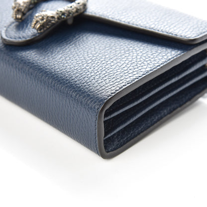 Gucci Dollar Calfskin Crystal Mini Dionysus Chain Wallet Blue Agata Black Diamond 6 of 10