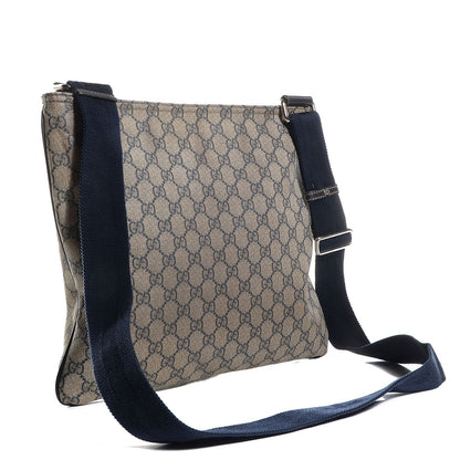 Gucci GG Plus Monogram Large Flat Messenger Bag Beige Blue 3 of 9