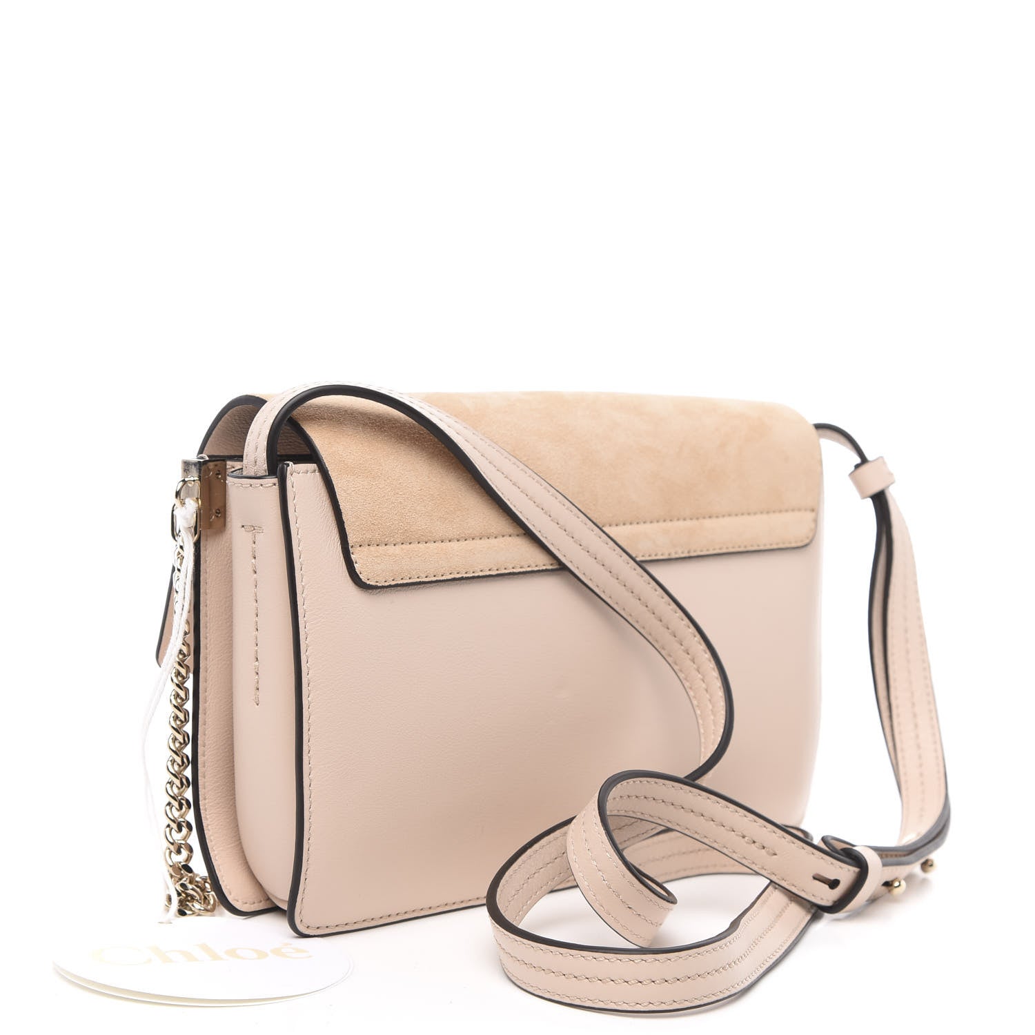 Chloe Suede Calfskin Small Faye Shoulder Bag Cement Pink 3 of 9