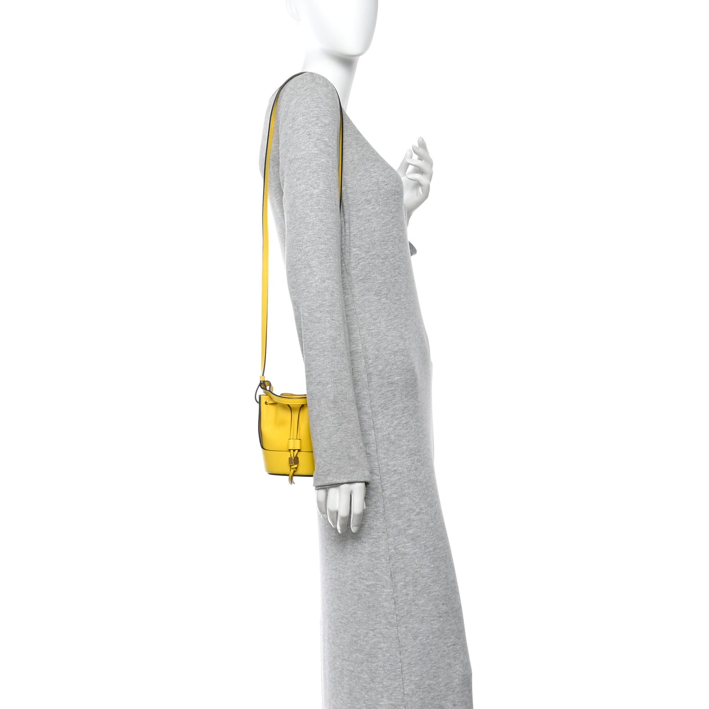 Calfskin Mini Balloon Bucket Bag Yellow