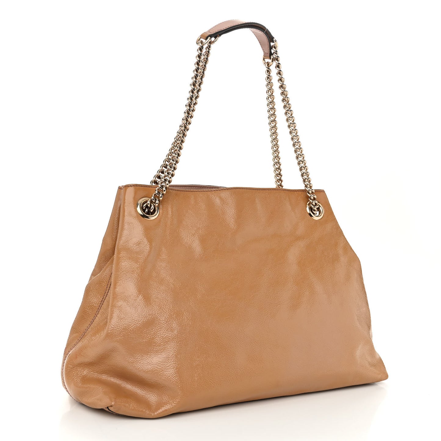 Vernice Naplack Medium Soho Chain Shoulder Bag Dark Cipria
