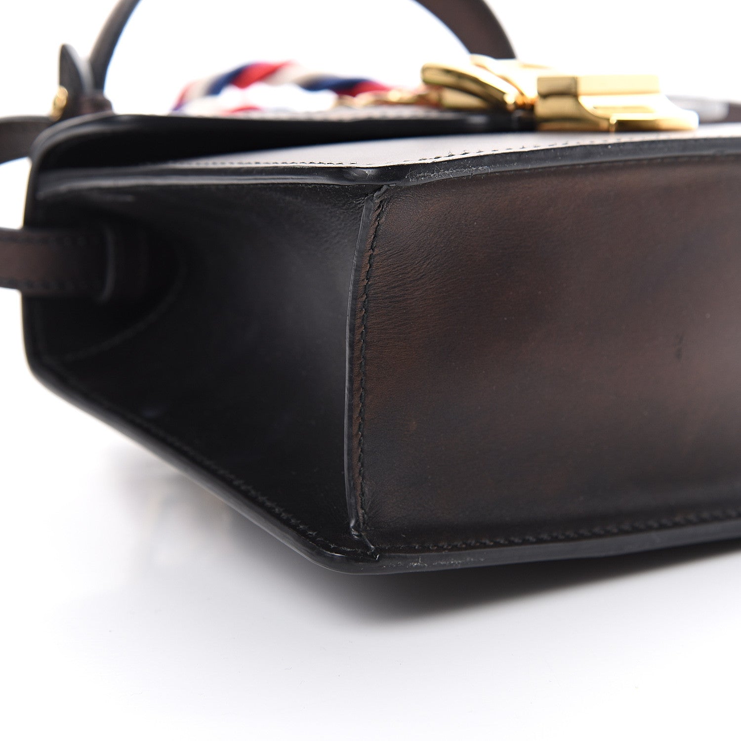 Gucci Calfskin Mini Sylvie Top Handle Bag Brown 10 of 11