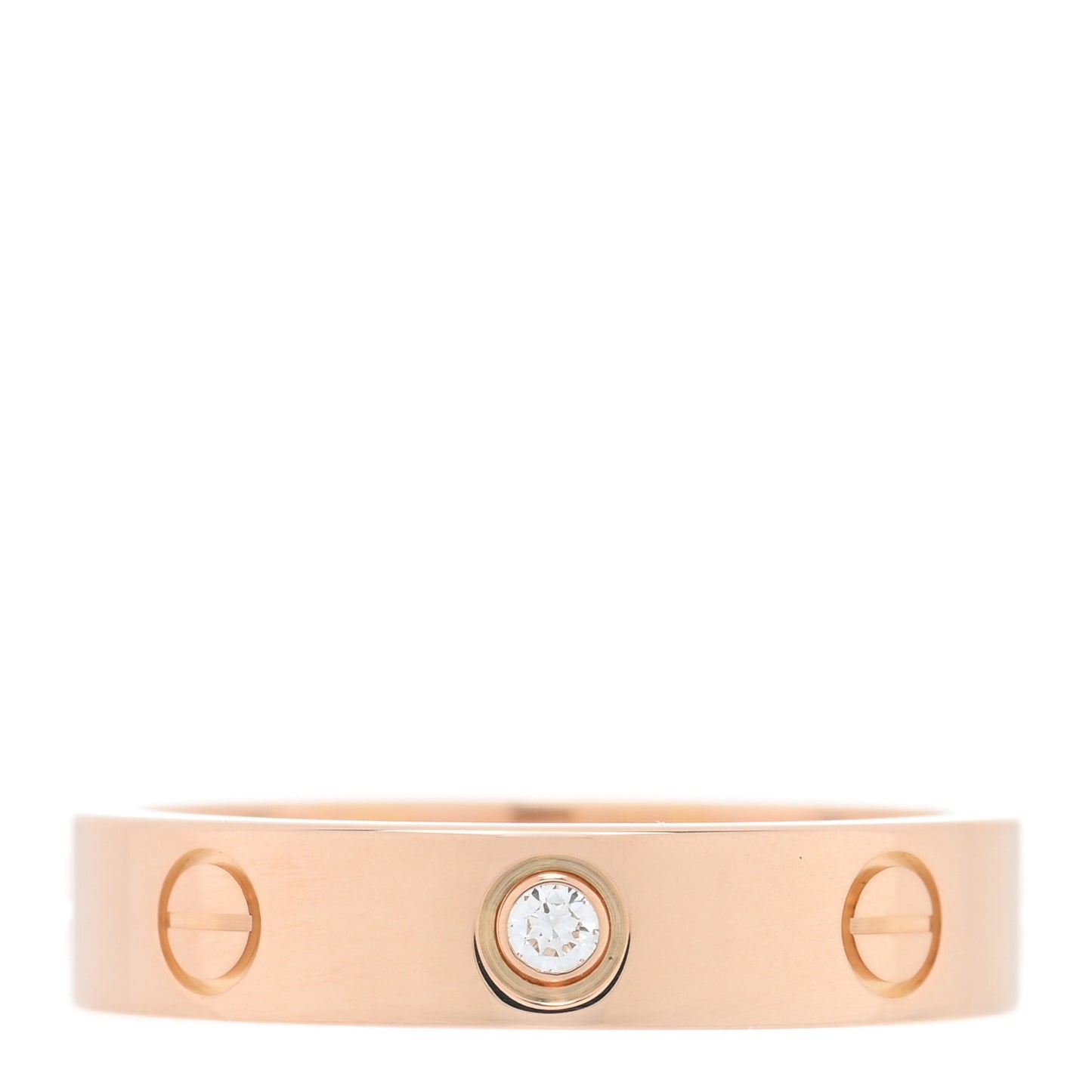 18K Pink Gold Diamond 4mm LOVE Wedding Band Ring 51 5.75