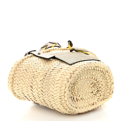 Loewe Raffia Braided Handle Small Basket Tote Bag Olive Sand 4 of 8