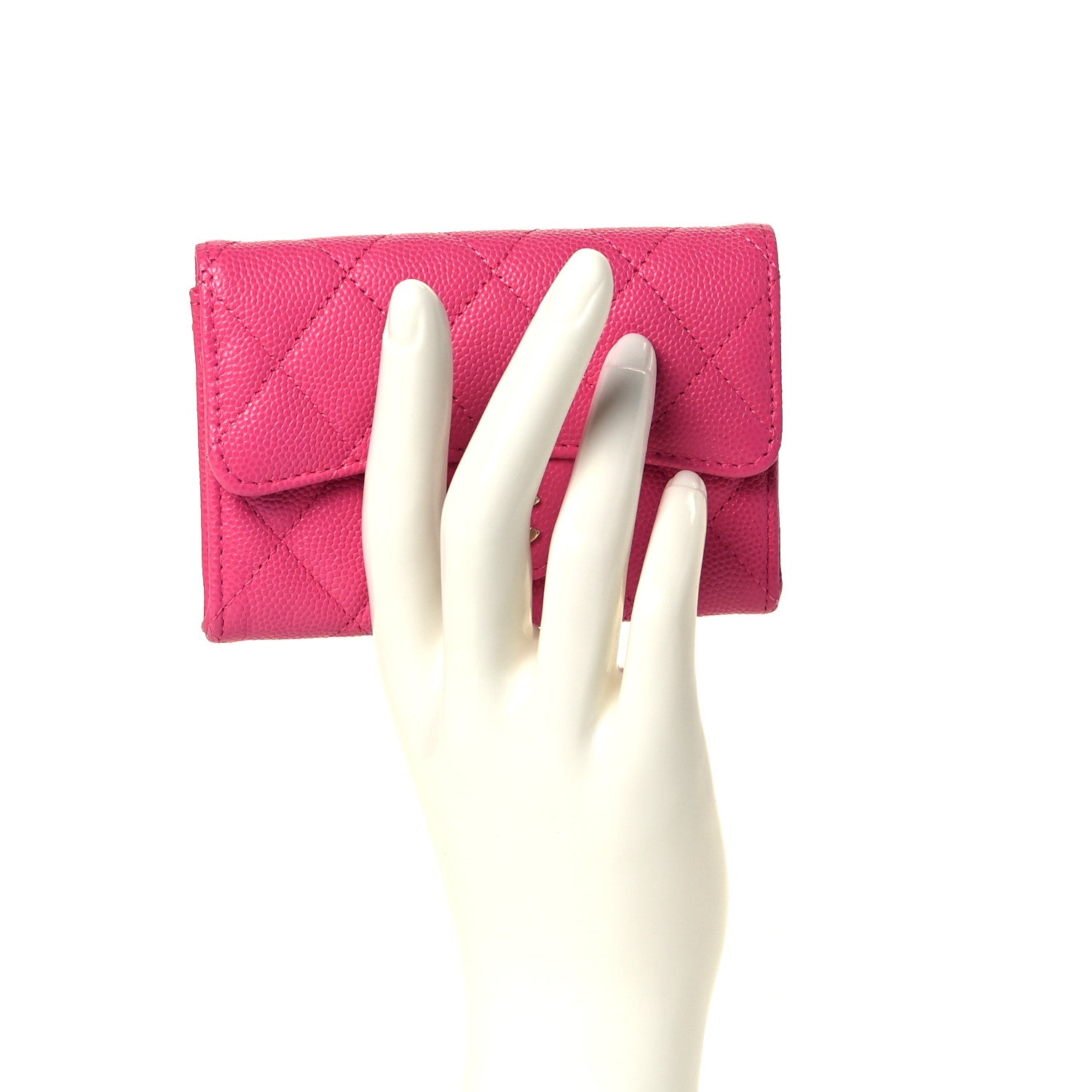 Chanel Caviar Quilted Flap Card Holder Wallet Pink 8 of 8