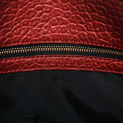 Burberry Signature Grain Calfskin Check Embossed Small Chichester Crossbody Clutch Bag Red 8 of 8