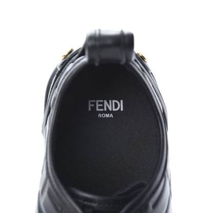 Fendi Lambksin FF Embossed Rise Low Top Sneakers 36.5 Black 7 of 8