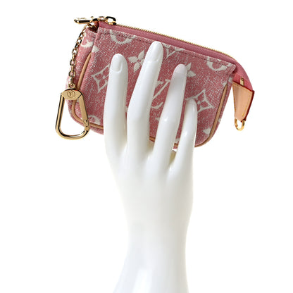 Louis Vuitton Denim Jacquard Monogram Micro Pochette Accessories Rose 2 of 6
