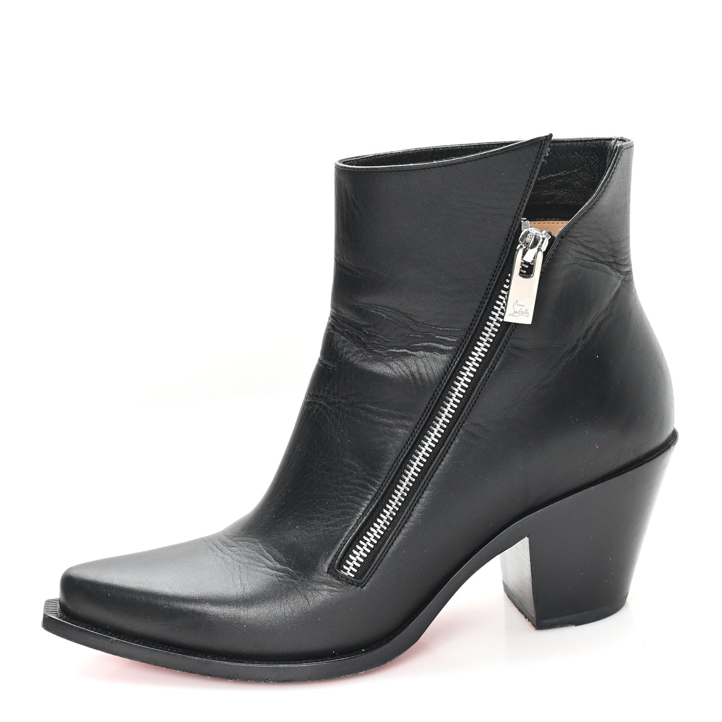 Calfskin Santiazip 65 Ankle Bootie 38.5 Black