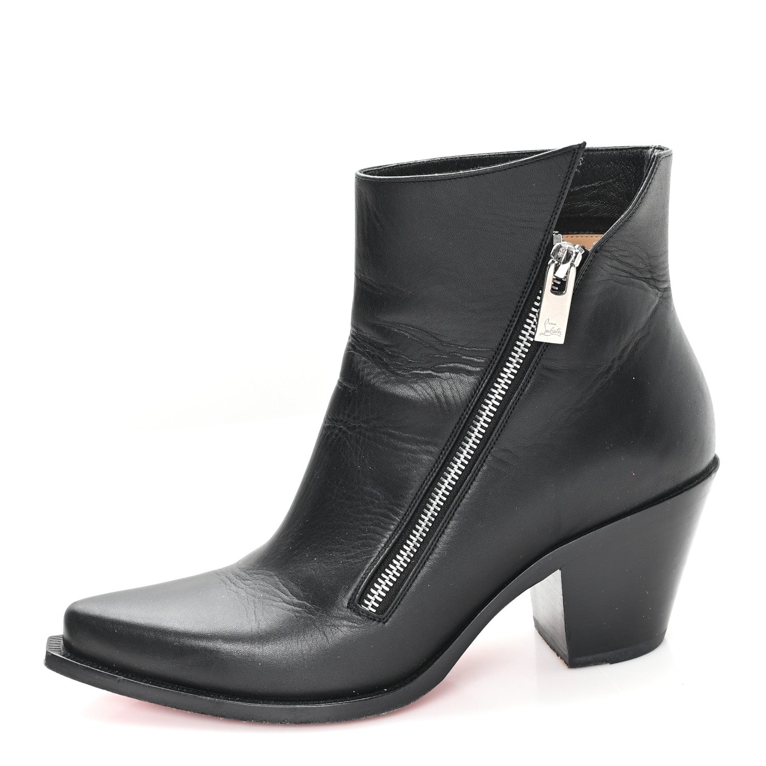 Christian Louboutin Calfskin Santiazip 65 Ankle Bootie 38.5 Black 1 of 9