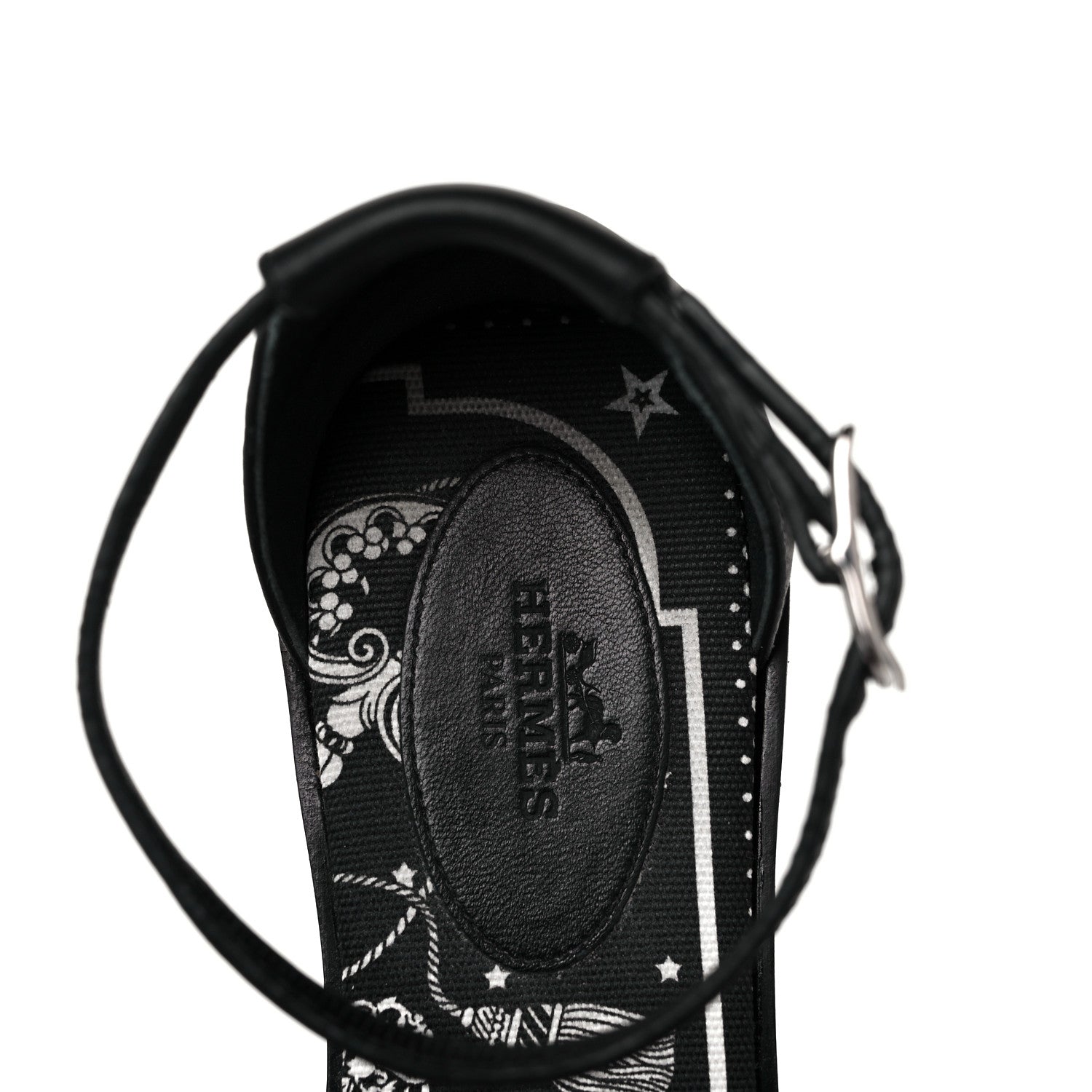 Hermes Calfskin Santorini Sandals 36.5 Black 13 of 18