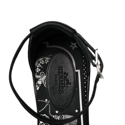 Hermes Calfskin Santorini Sandals 36.5 Black 13 of 18