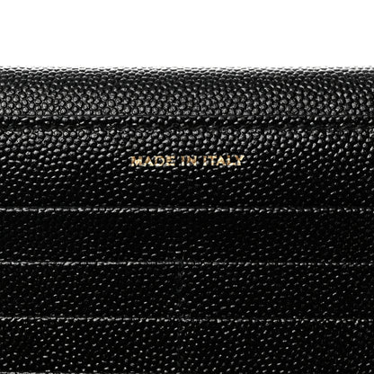 Saint Laurent Grain De Poudre Monogram Uptown Wallet Black 7 of 8