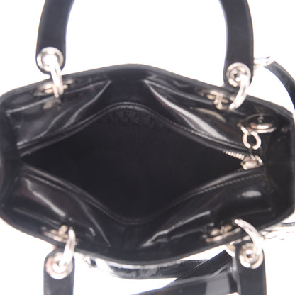 Christian Dior Patent Cannage Stitched Medium Lady Dior Black 5 of 9