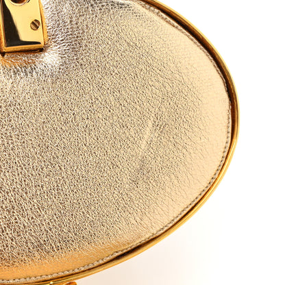 Judith Leiber Swarovski Crystal Minaudiere Train Case Clutch Gold Silver 12 of 15