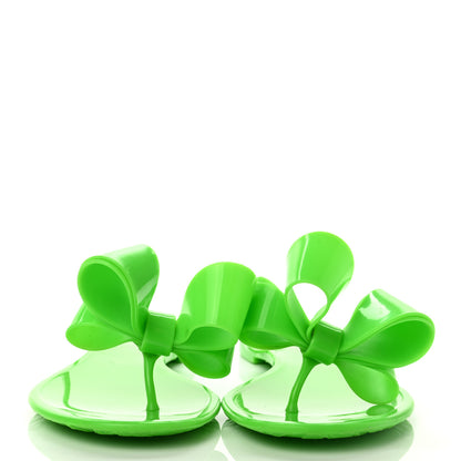 Valentino Garavani PVC Jelly Bow Thong Sandals 38 Green 2 of 8