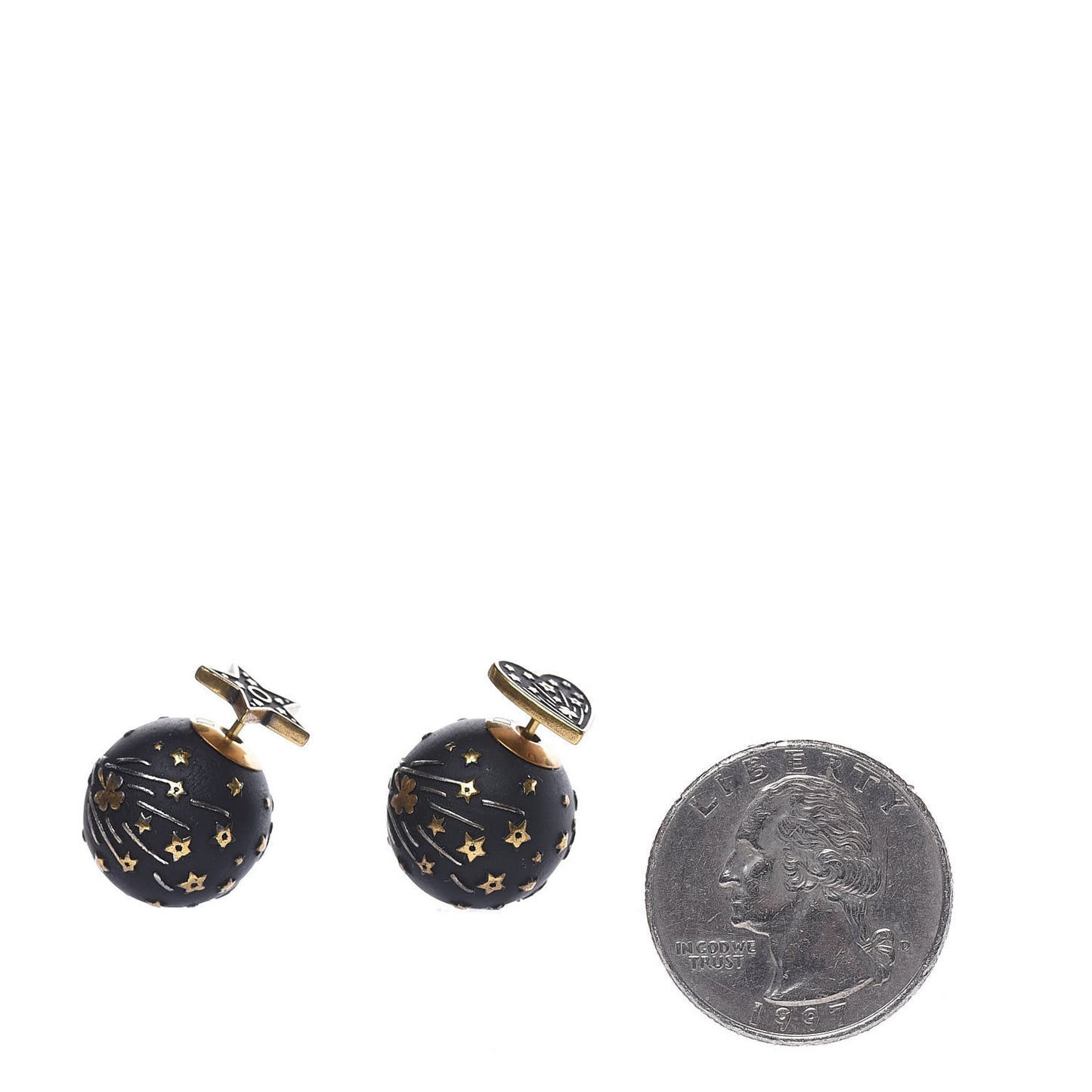 Metal Star Heart Mise En Dior Tribal Earrings Black Gold