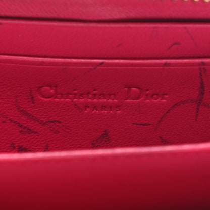 Christian Dior Lambskin Cannage Mini Lady Dior Zip Portemonnaie Fuchsia 6 of 12