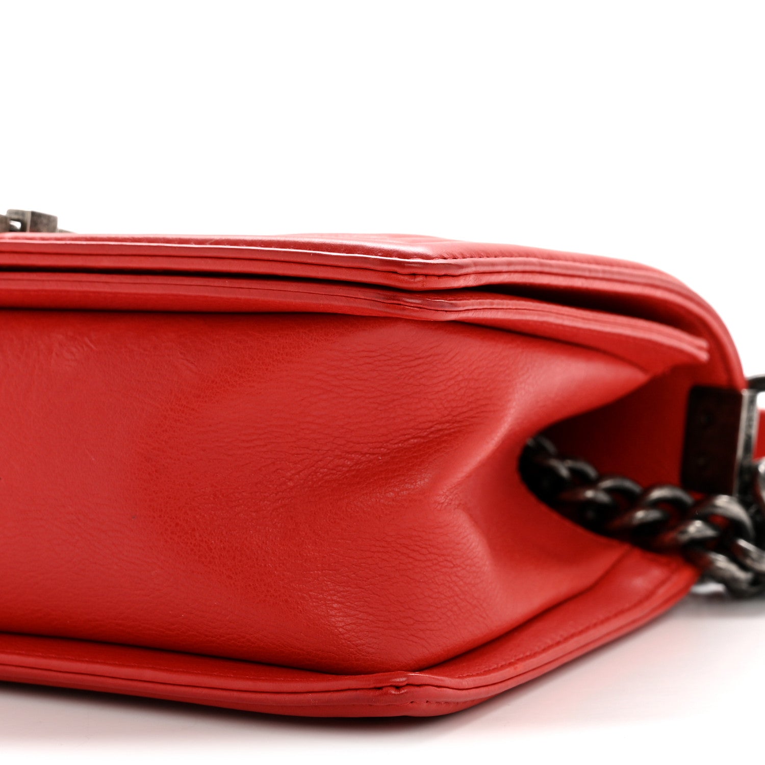Chanel Calfskin Quilted Double Stitch Medium Boy Flap Red 10 of 14
