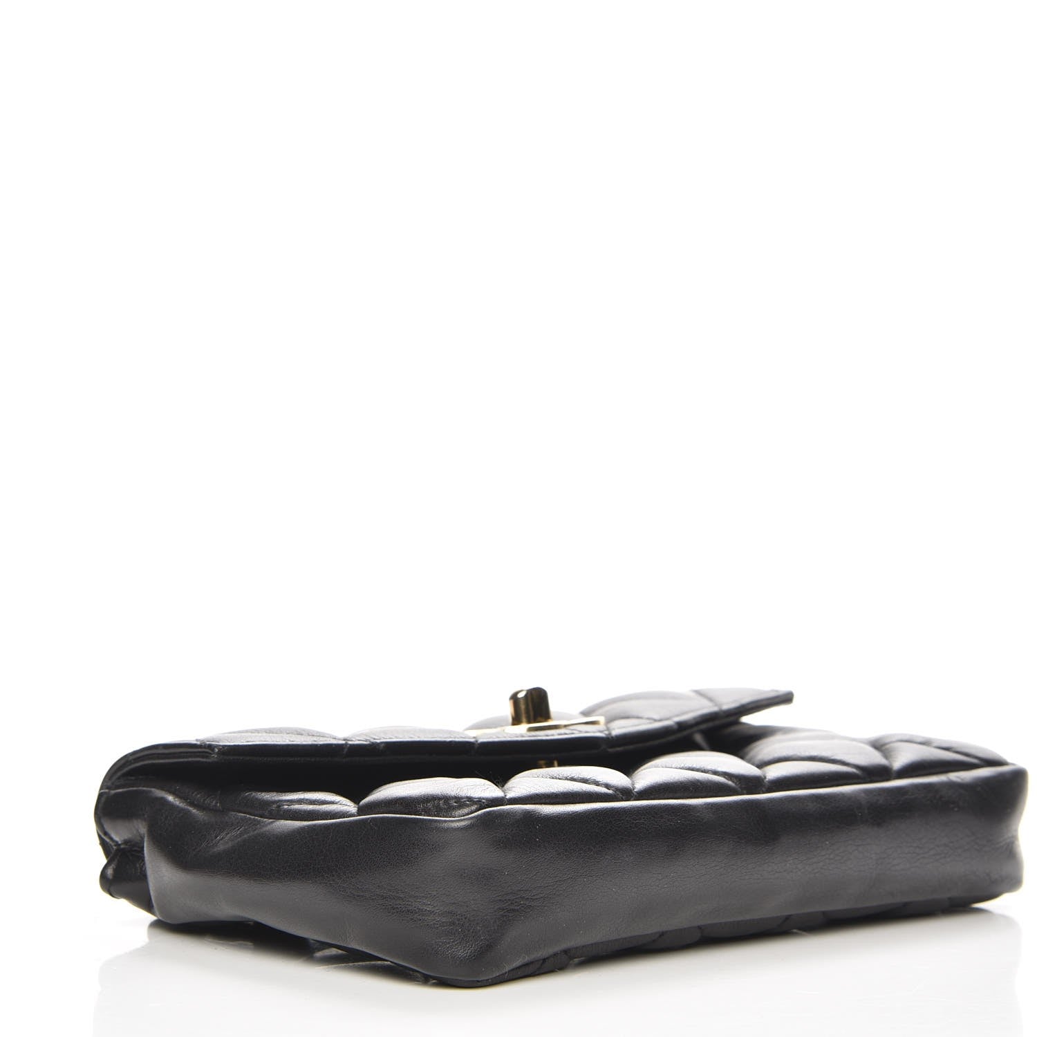 Chanel Calfskin Quilted Flap Belt Bag Clutch Black 4 of 7