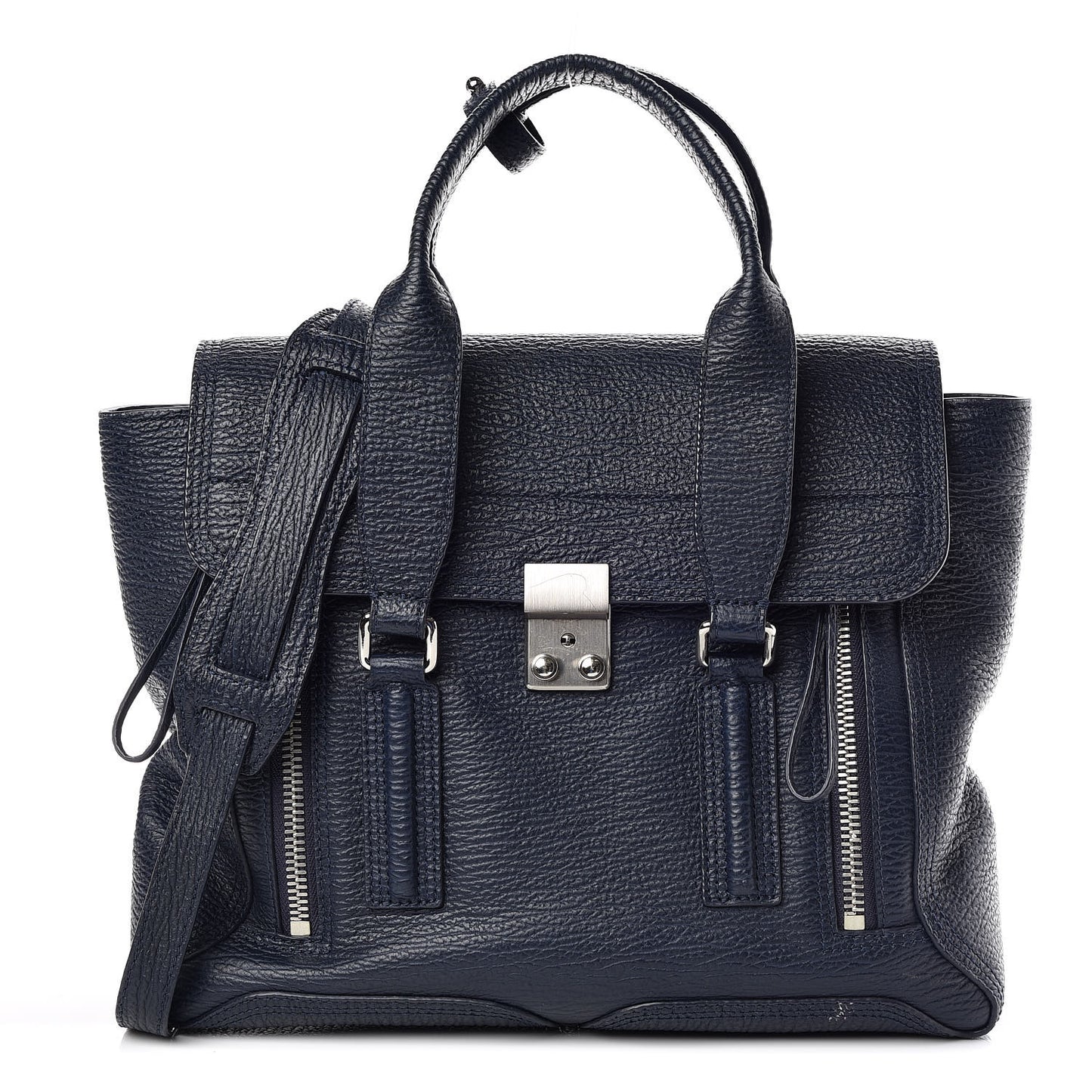 3.1 Textured Calfskin Medium Pashli Satchel Ink