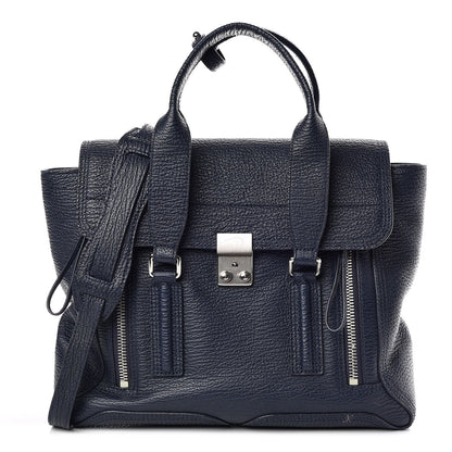 3.1 Phillip Lim 3.1 Textured Calfskin Medium Pashli Satchel Ink 1 of 13