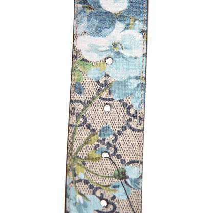 Gucci GG Plus Monogram Blooms Plaque Belt 80 32 Blue 6 of 6