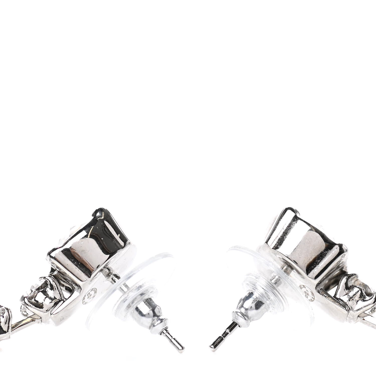 Chanel Crystal Starfall Drop CC Earrings Silver 3 of 4