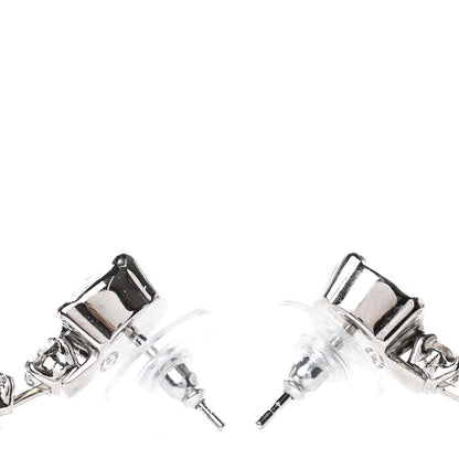 Chanel Crystal Starfall Drop CC Earrings Silver 3 of 4