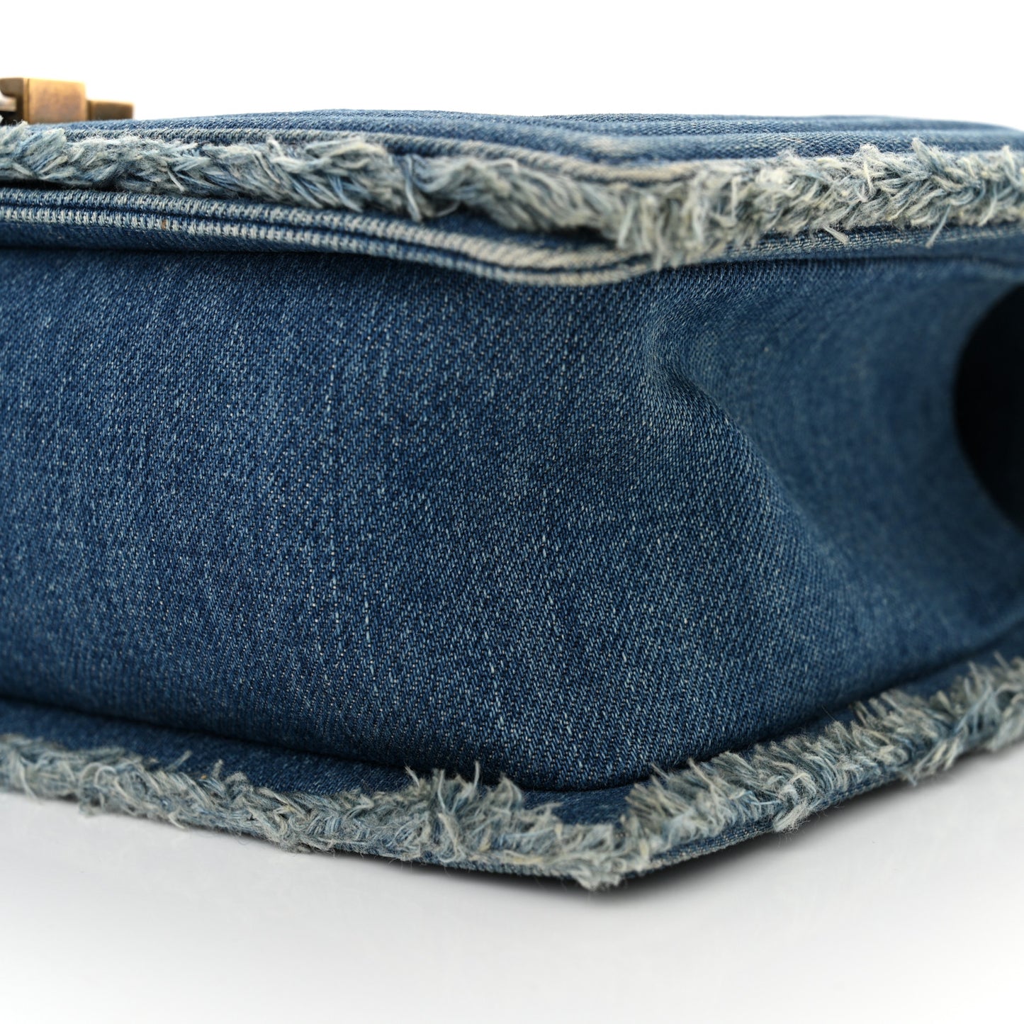 Denim Patchwork Medium Boy Flap Blue