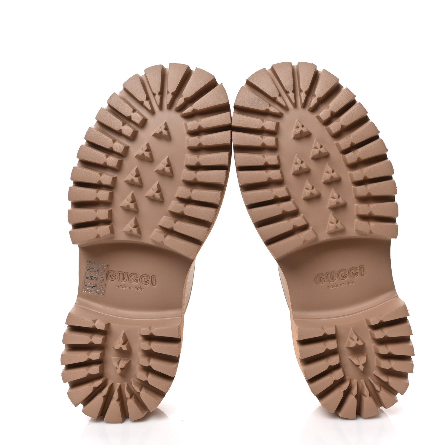 Gucci Rubber GG Monogram Perforated Elea Platform 55mm Lug Sole Sandals 38 Vintage Camel 4 of 8