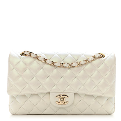Chanel Iridescent Calfskin Quilted Medium Double Flap White 1 of 13