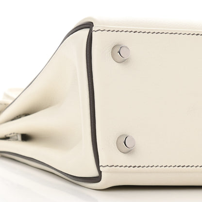 Hermes Evercolor Horseshoe Kelly Retourne 25 White Etain 9 of 11