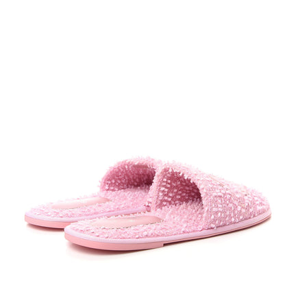 Chanel Tweed CC Flat Mules M Pink 4 of 10