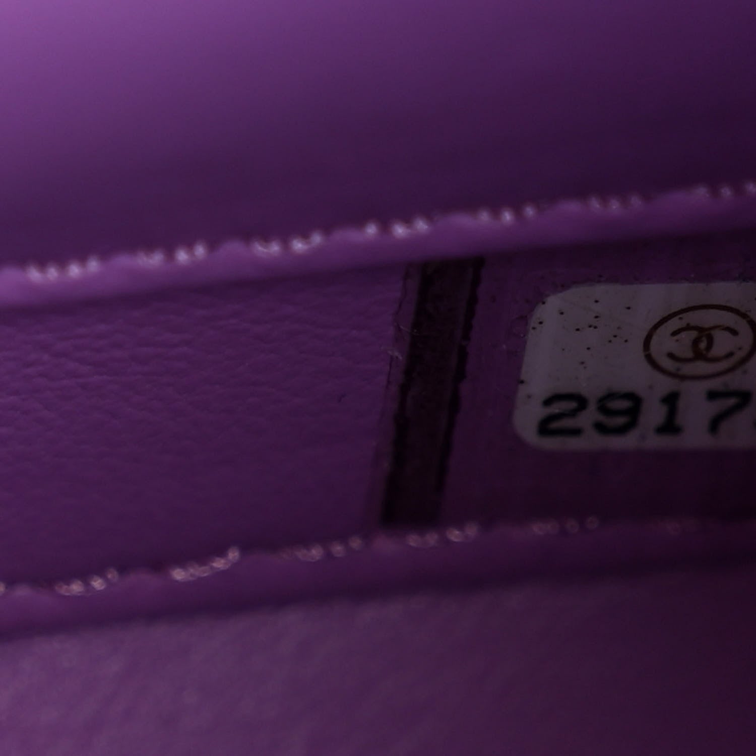 Chanel Caviar Quilted Small CC Filigree Vanity Case Purple 7 of 10