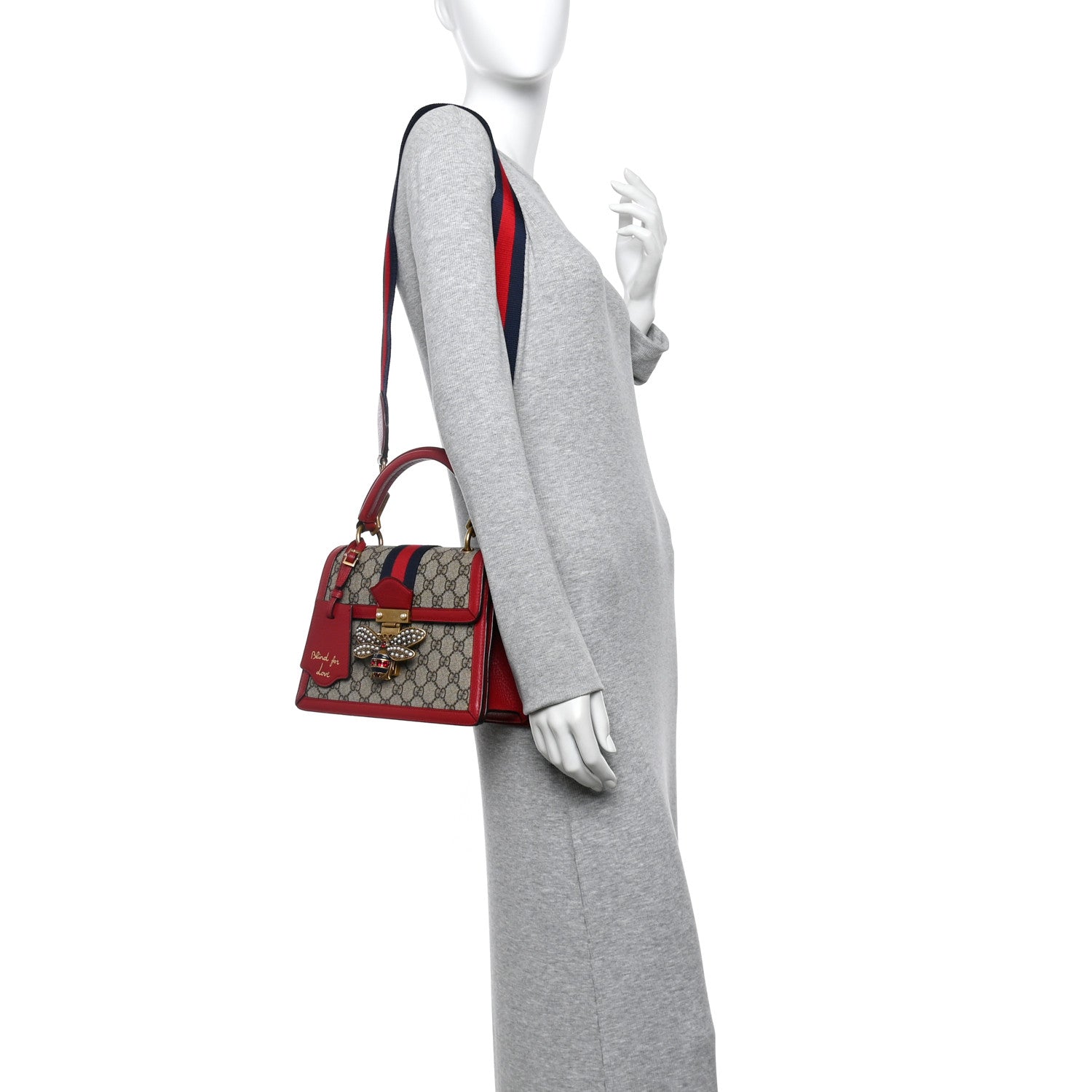 Gucci GG Supreme Monogram Small Queen Margaret Top Handle Bag Red 2 of 10