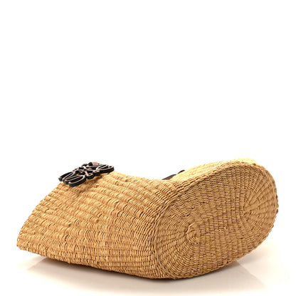 Loewe Calfskin Raffia Paulas Ibiza Small Basket Tote Bag Natural Tan 4 of 7