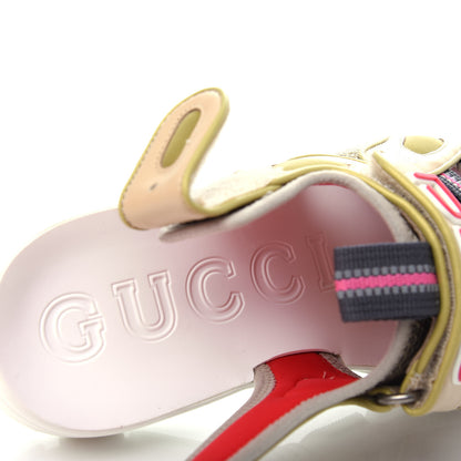 Gucci Mesh Fabric Tinsel Sport Sandals 38.5 Loess Sand Box Pink 8 of 12