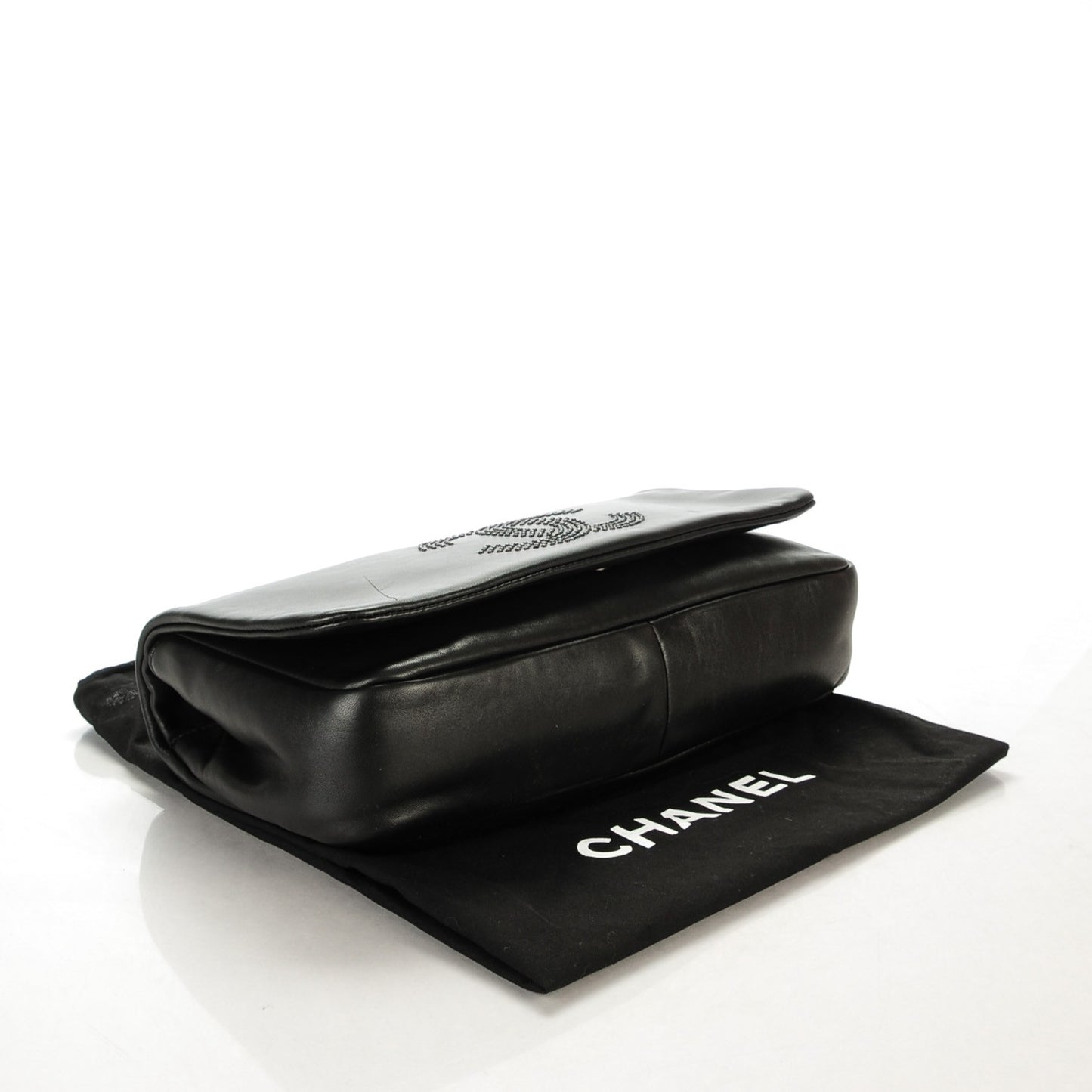 Lambskin Studded CC East West Flap Black