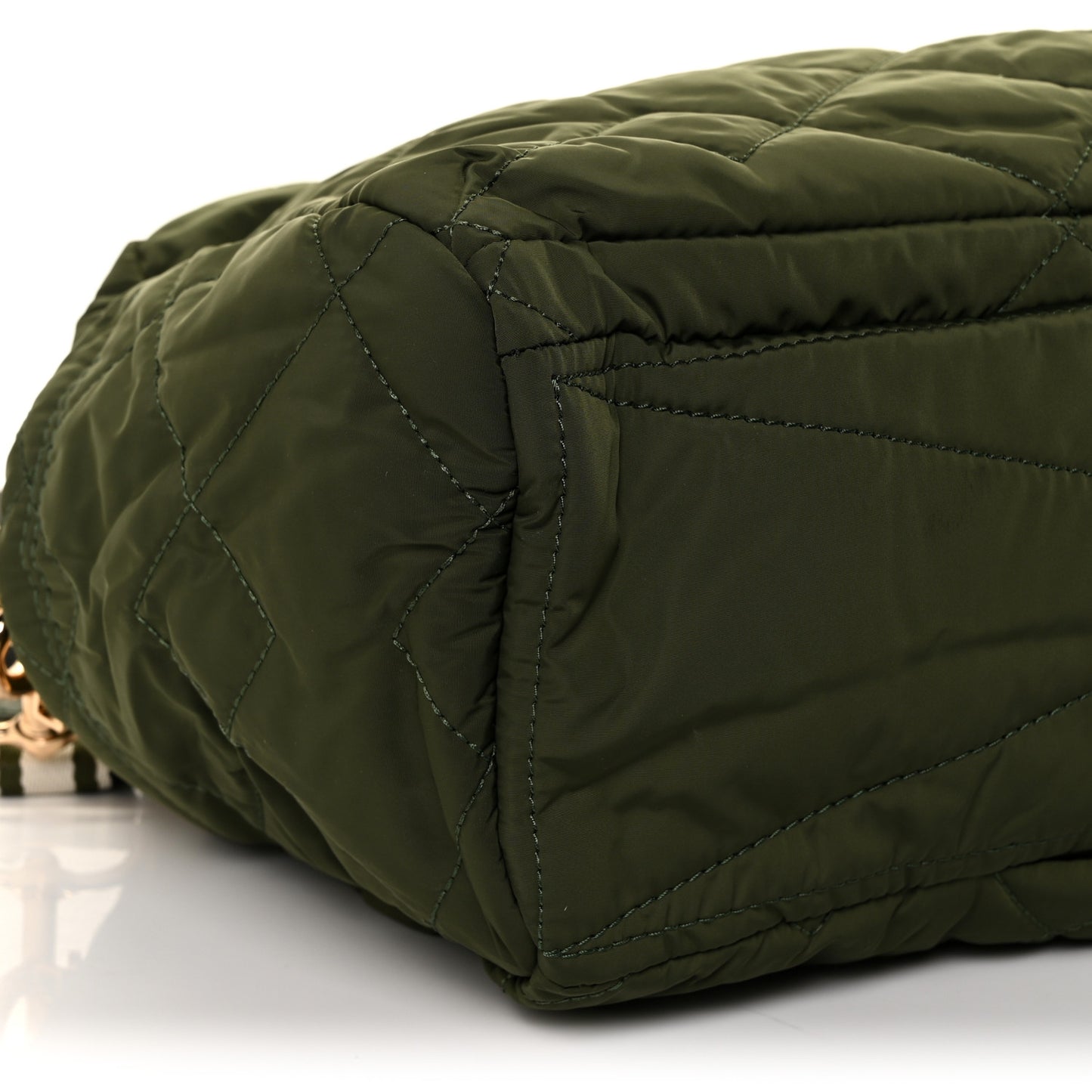 Nylon Quilted Medium Weekender Bag Dark green