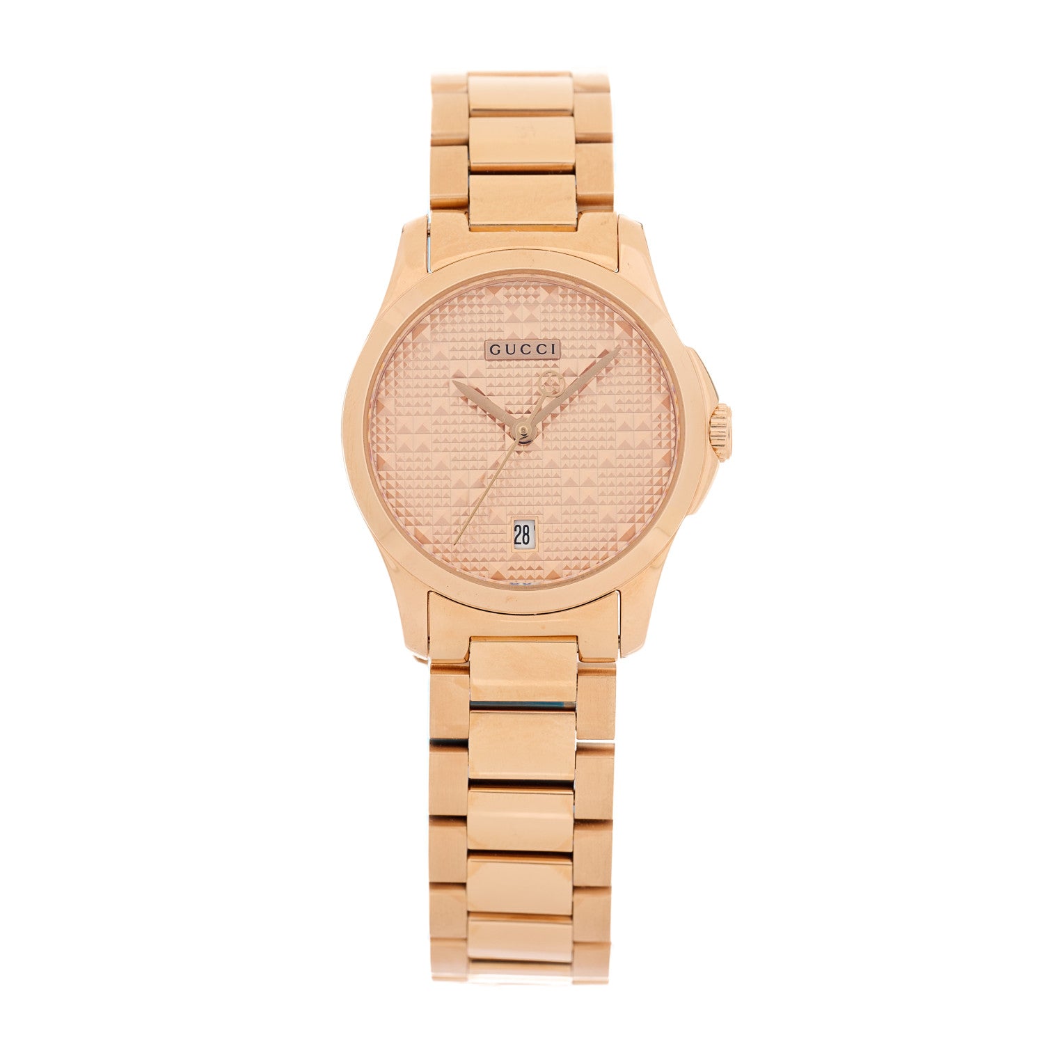 Gucci Stainless Steel 27mm G-Timeless Diamante Quartz Watch Rose 1 of 5
