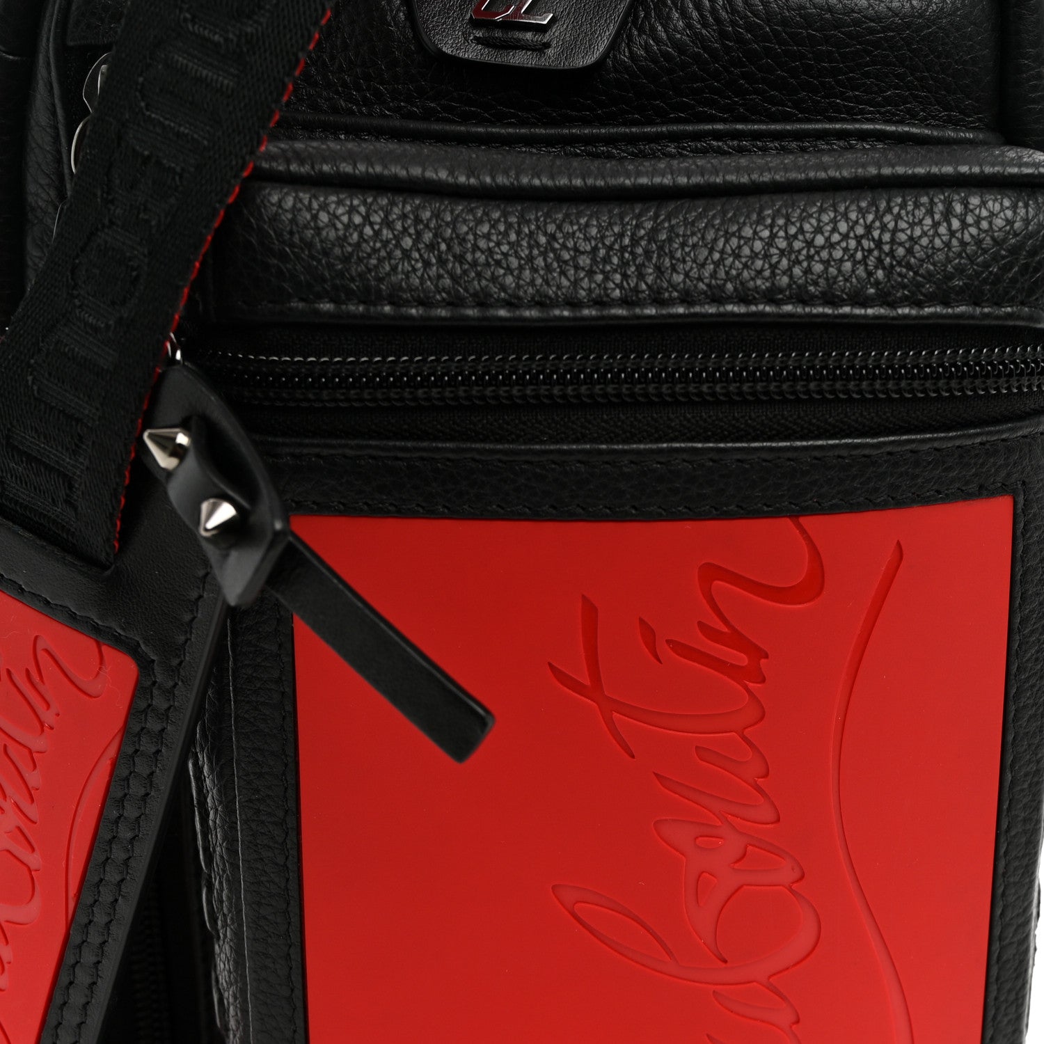 Christian Louboutin Calfskin Rubber Loubideal Crossbody Bag Black Loubi 8 of 10