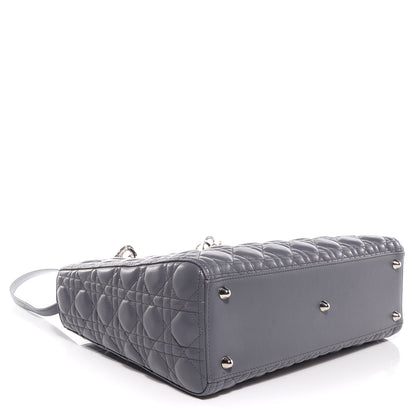 Christian Dior Lambskin Cannage Large Lady Dior Grey 4 of 12