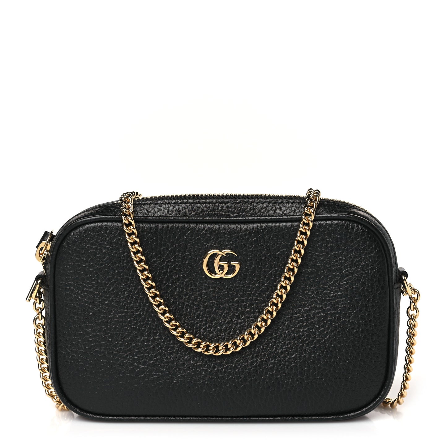 Dollar Calfskin Super Mini GG Marmont Chain Shoulder Bag Black