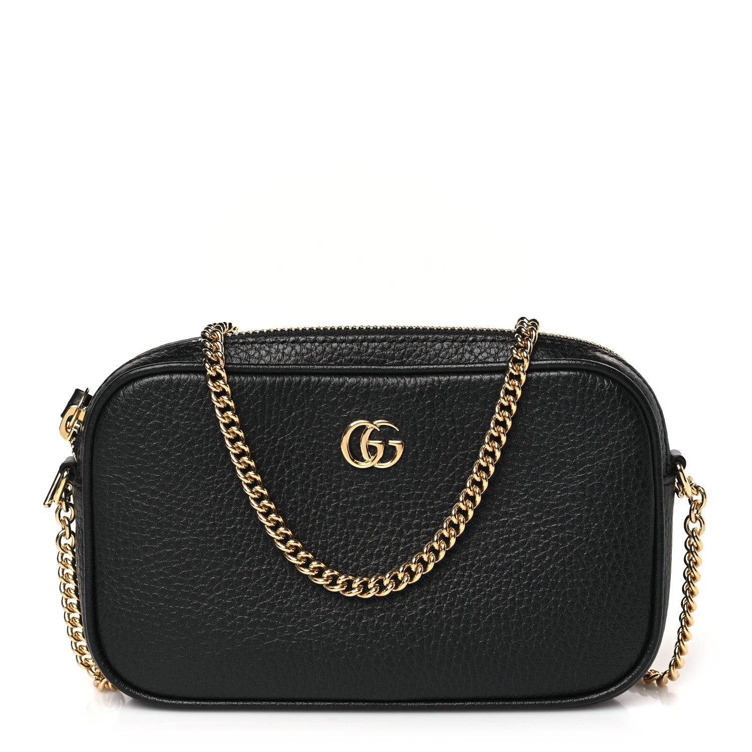 Gucci Dollar Calfskin Super Mini GG Marmont Chain Shoulder Bag Black 1 of 10